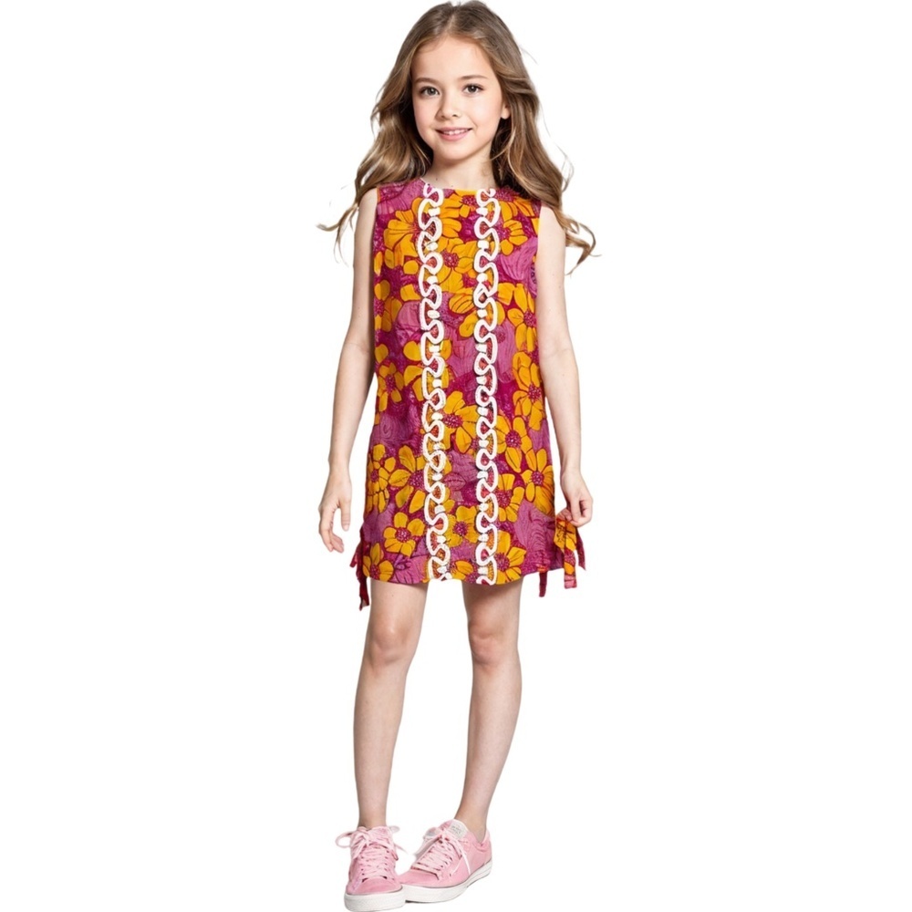 Lilly Pulitzer Original All Over Print Shift Dress Pink Elephant Peach Hibiscus